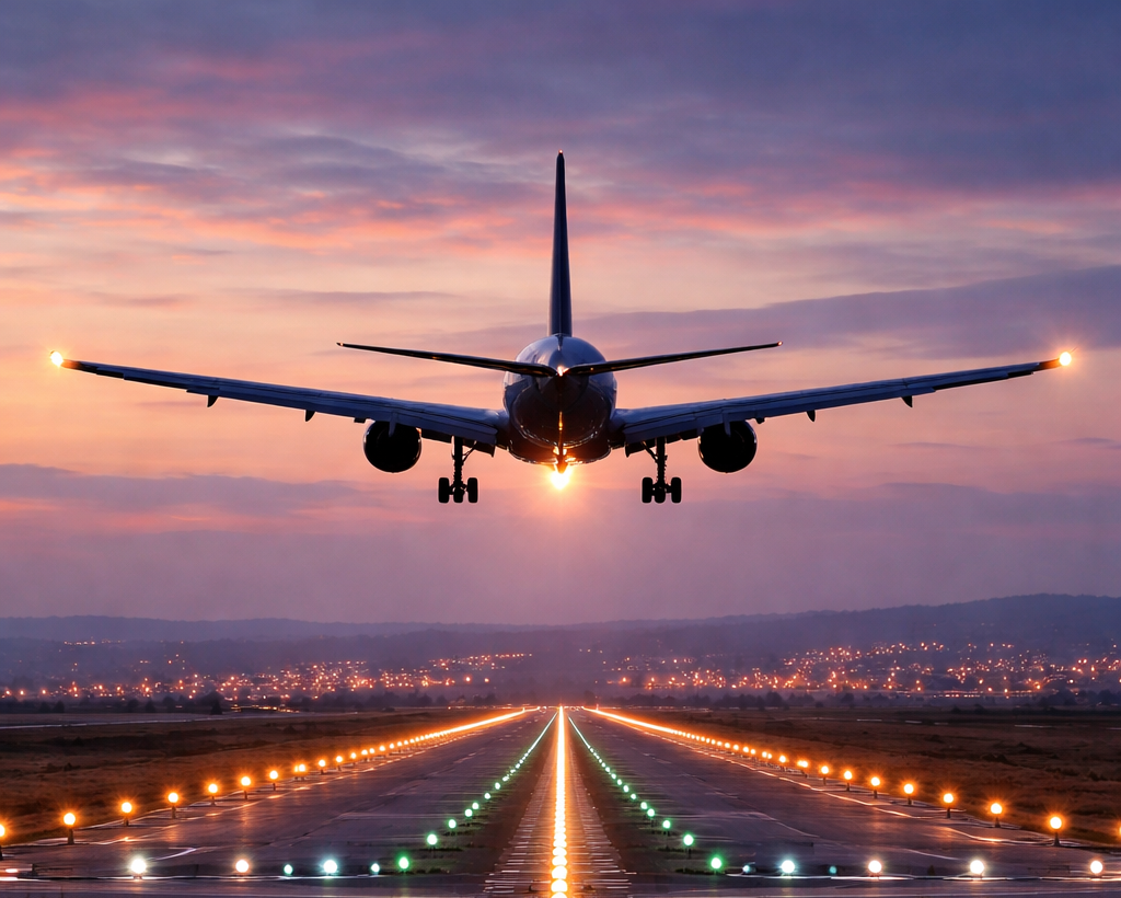 Aircraft landing at runway representing Canadian defence and aerospace manufacturing supply chain