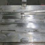 Interior of plastic injection molding tool showing mold quality and precision tooling design